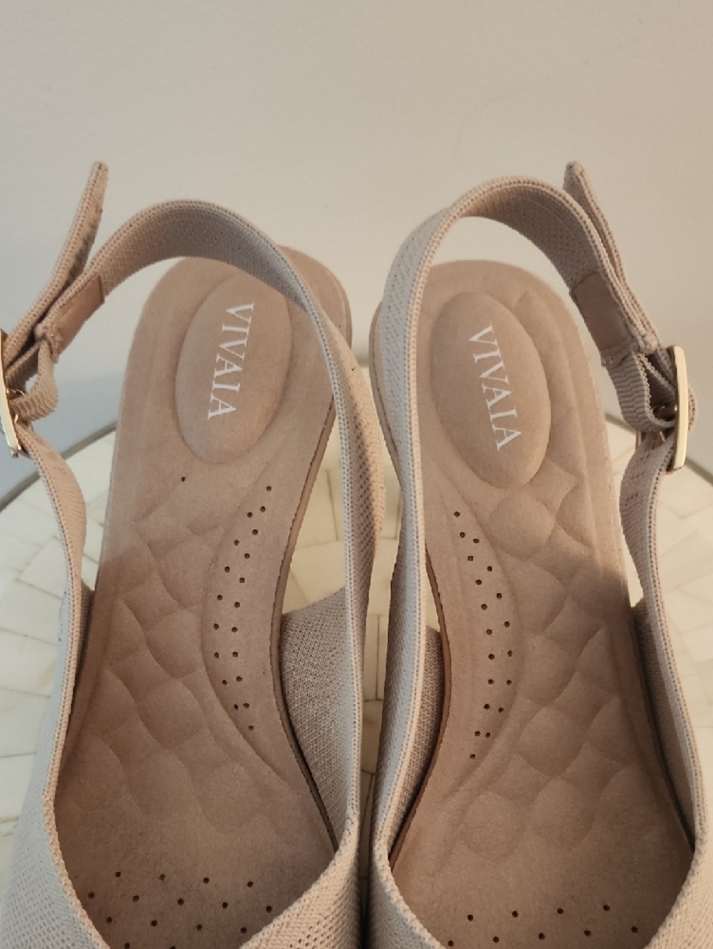 Vivaia Nude Pointed-Toe Slingback Heels - Picture 2 of 7